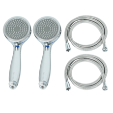제일바스 잔수제거 샤워헤드 줄세트 1.5m, 2개, 메탈
