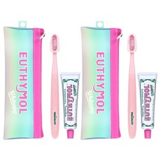 Euthymol 亮白便攜式牙膏 40g + 牙刷隨機出貨組合, 2套