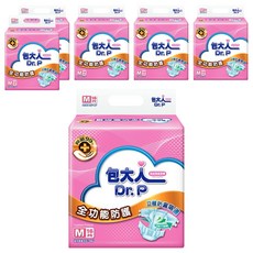 Dr.P 包大人 成人黏貼型紙尿褲 全功能防護, M 腰圍32吋-44吋, 16片, 6包