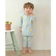 유니프랜드 라임웨일 모달 7부 내의 상하의 세트