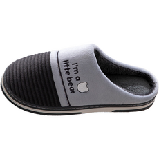 SILVERS 男性小熊居家拖鞋, 炭灰色, 290~295