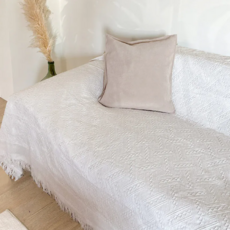 Hoom 編織沙發布, 90 x 90cm, 波希米亞 奶白, 1條