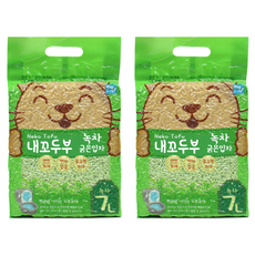 내꼬두부 응고형 고양이 모래, 7L, 2개, 녹차향