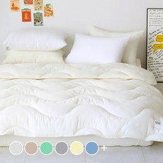 베이직톤 국내산 세미마이크로 웨이브 사계절 옥수수솜 차렵이불 세트