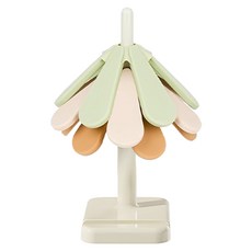 Titan矽膠樹盆架杯墊(3種)+方形支架套裝, 米色 + 卡其色 + 棕色, 1套