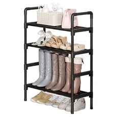 Sosohouse 超簡易組裝鞋架 80cm, 黑色, 4層