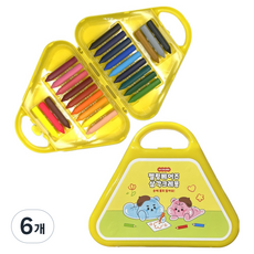 화신문구 젤링베어즈 손에 묻지 않는 삼각 크레용, 6개, 24색