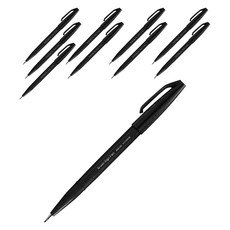 Pentel 飛龍文具 毛筆科學毛筆 SES15C-A, 10個, 黑色