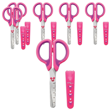 sun-star HappyStu:D 米妮快樂學童文具 安全剪刀, 粉色, 6支