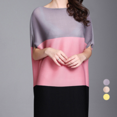 ATTERLIC 圓領撞色無袖中長洋裝 13850 含大尺碼, 灰色