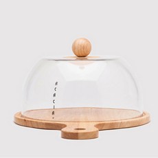 acacia home 木柄食物罩 中, 混合顏色, 1個