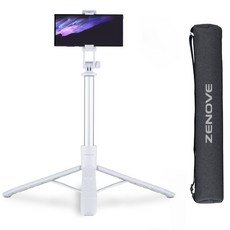 제노브 1.55m 슬림 블루투스 셀카 삼각대, ST1000, 화이트, 1개