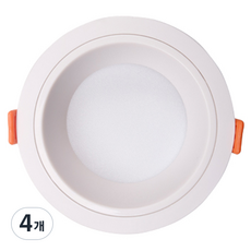 비츠조명 LED 움푹 매입등 80mm 8W, 화이트 + 주광색, 4개