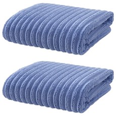 JOYFUL NAPKIN 悅棉 加厚加大親膚雲朵浴巾 高密度珊瑚絨, 深海藍, 2條