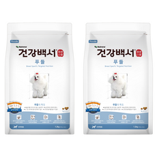 건강백서 강아지 기능성 사료, 푸들, 1.2kg, 2개