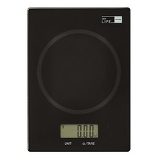 덴라이프 템퍼드글라스 디지털 주방저울, 1kg, 블랙