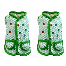 SassyDog 格紋馬甲 菱格, 綠色, 2件