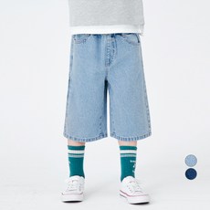 LollyTree 兒童百慕達寬版牛仔褲