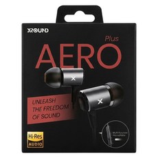 XROUND AERO PLUS 有線耳塞式耳機, HY-XROUND AERO PLUS, 黑色 + 銀色