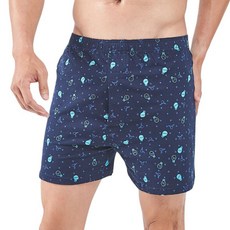 LIUKOO 煙斗燈泡彈性平口褲, 100%絲光棉材質, 舒適透氣, XL, 丈青