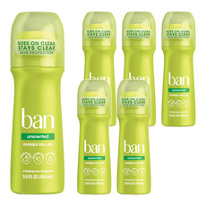 ban 盼 清新體香滾珠瓶 無香, 長效止汗 全天乾爽, 原裝進口, 103ml, 6件