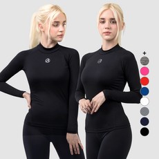 ARMEDES 女款長袖高領涼感瑜珈登山騎行健行基礎層內搭上衣 R-251 1+1 共2件