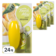 리빙굿 터치미니 화장실 방향제 상큼한 레몬향 본품, 13ml, 24개
