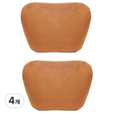 Ez2mk 극세사 벨벳 머리받침 목쿠션 MS-400, 브라운, 4개