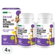 건국유업 쑥쑥 키즈업 칼슘 마그네슘 아연 비타민D 츄어블 180g, 120정, 4개
