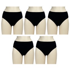 Olivia barbie 莫代爾透氣中腰內褲5件組, 黑色