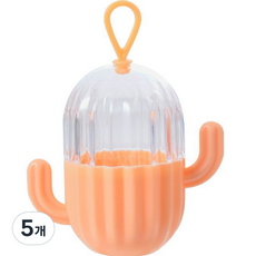 디에스 선인장 에그 퍼프 케이스, 오렌지, 5개