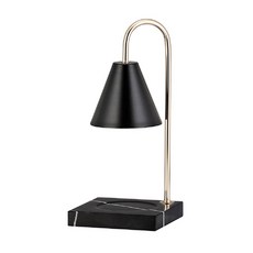 歐風大理石底座融蠟燈, 35W 110V, 黑色大理石 + 黑色燈罩