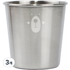 키친유 베어 스텐 심플컵, 3개, 230ml
