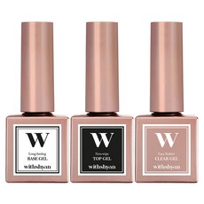 Withshan 凝膠基礎凝膠套組 3, 角蛋白基礎凝膠 10g + 非擦拭鑽石頂部凝膠 10g + Crystal Builder 凝膠 10g, 1組