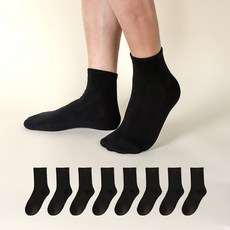 GoldmanSocks 男士運動高級雙層底束帶中筒襪 8雙, 黑色