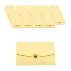Maket Gamseong 珍珠愛心珠光小型卡片信封, 米色, 50個