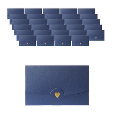 Maket Gamseong 珍珠愛心珠光小型卡片信封, 藍色, 50個