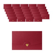Maket Gamseong 珍珠心形珍珠小卡信封, 品紅, 50個
