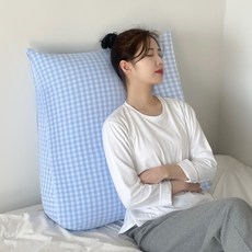 집앤콕 삼각 등받이 쿠션 봄체크, 봄체크 소라
