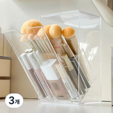 LIVING WORKS 45度開放式刷具收納盒, 3個, 透明