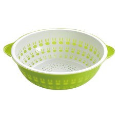 甲克虫 雙層圓形瀝水籃 34.2*9.5*30cm 顏色隨機 廚房洗菜瀝水必備, 1個