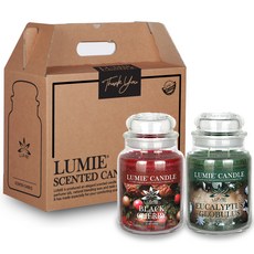 LUMIE CANDLE 基本款大罐香氛蠟燭, 黑櫻桃, 尤加利, 1套