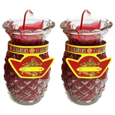 華慶堂 3號旺旺來小鳳梨蠟燭 禮佛祈福燈品, 2組