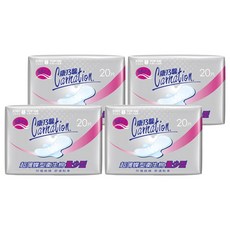 Carnation 康乃馨 透氣超薄衛生棉 量少, 18cm, 20片, 4包