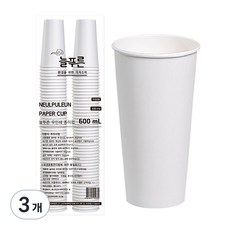 Neulpuleun 無印刷紙杯 600ml, 3個, 100入