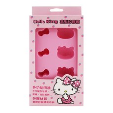 Hello Kitty 凱蒂貓 造型矽膠模 多功能用途 柔軟好脫模易收納, 粉色, 1個