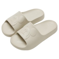 BORUI 柏睿鞋業 大人款 造型厚底紓壓DN米奇浮雕拖鞋 經典款, 奶茶色, 37