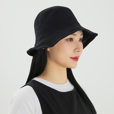 풋온 리본 밀짚 버킷햇 모자