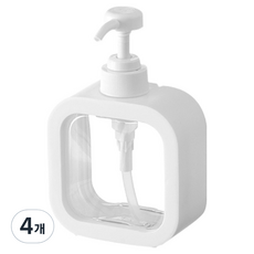 按壓式分裝補充瓶 500ml, 白色, 4個