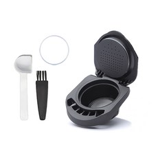 KALDIN 適用Nespresso膠囊咖啡粉 Dolce Gusto A型 咖啡轉接器 + 橡膠圈 2入 + 湯匙 + 清潔刷 組, 1套, 黑色